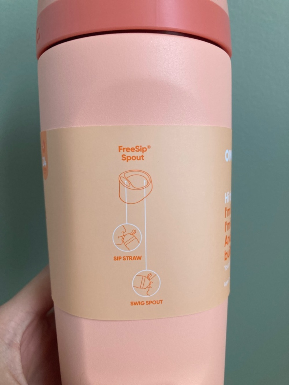 NEW Owala Kids’ FreeSip Water Bottle - Peach of Mind - Picture 3 of 8